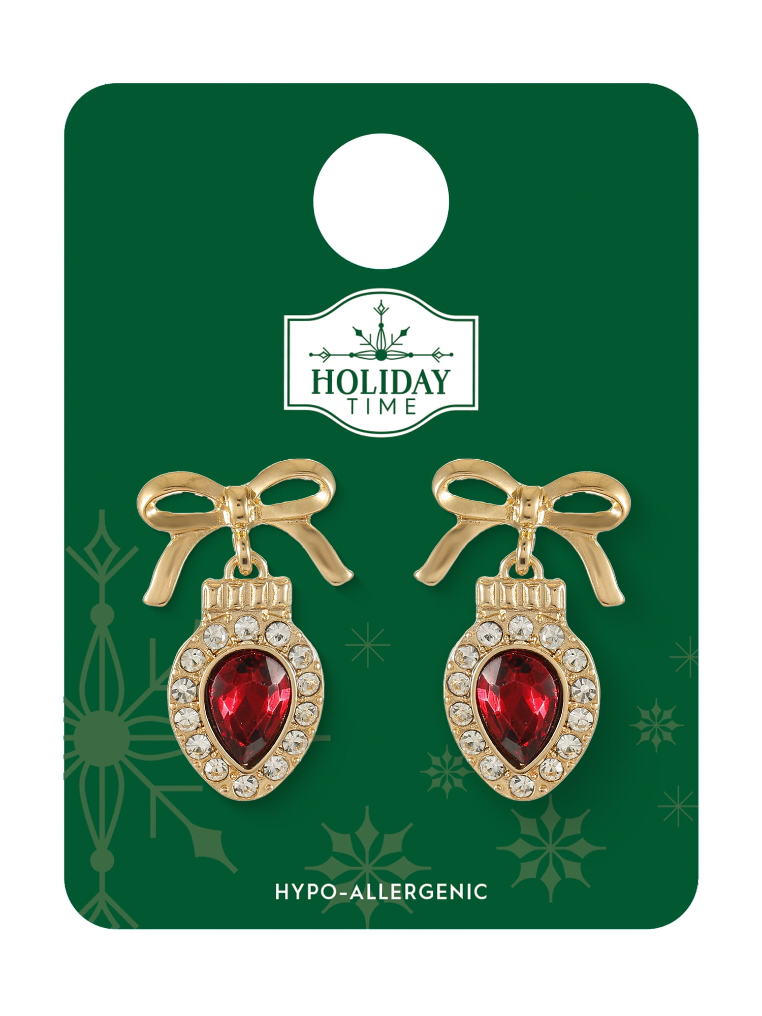 Holiday Time Goldtone Ornament Earrings, 1 Pair