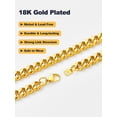 thumbnail image 4 of 18K Real Gold Plated Necklace, 4mm Cuban Link Chain Necklace for Men Women 18-26 Inch, 4 of 8