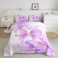 thumbnail image 2 of spefrowx Fashion Marble Bow Full Size Comforter Sets for Girls, Purple Marbling Ombre Bedding Comforter Set, Polka Dot Reversible, 3 Pieces, 1 Comforter and 2 Pillowcases, 2 of 6