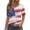 501_White, variant on MEICHEN Womens Graphic Tees 4Th of July Round Neck American Flag Short Sleeve Independence Summer Shirt Summer 250th Anniversary Tops