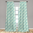 thumbnail image 5 of Ambesonne Ivory and Blue Curtains, Nostalgic Flower, Pair of 28"x63", Blue Turquoise and Ivory, 5 of 5