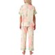 thumbnail image 3 of Conjunto de pijama de satén para mujer INSPIRE CHIC, top de seda con mangas cortas y pantalones, 2 piezas, L, rosa, 3 of 6
