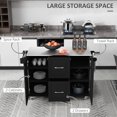thumbnail image 4 of HOMCOM Chariot de Cuisine avec Dessus en Acier Inoxydable, Tiroirs et Armoires, 4 of 10