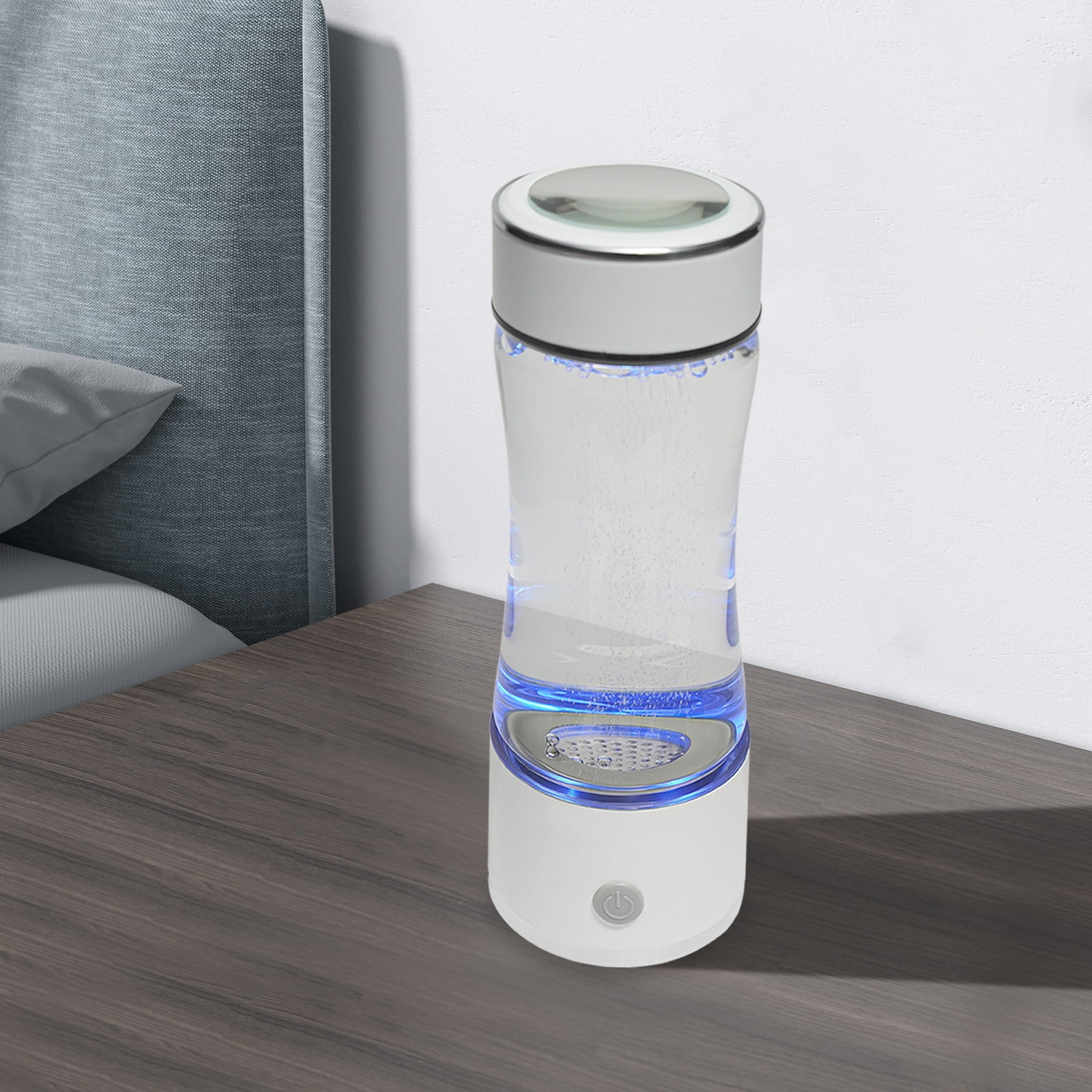 Home Car Hydrogen Portable Water Cup 12.85oz Hydrogen Water Cup Office Travelling Hydrogen Water Bottle White Hydrogen Water Generator Bottle Water Glass Ionizer Machine Rich Water 1500mah Battery