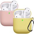 thumbnail image 1 of Estuche para AirPods, funda protectora completa de silicona para accesorios de AirPods, compatible con el estuche de carga inalámbrico y con cable de Apple AirPods 2 (LED frontal visible),, 1 of 7