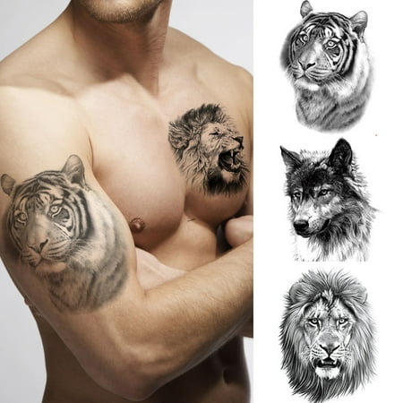 HEIBIN 4 Sheets 3D Black Tribal Realistic Tiger Gladiator Temporary Tattoos For Men Fake Forearm Transfer Tattoo Stickers Pirate Compass Clock Lion Sexy Skull Fake Tatoos Women Warrior | Walmart Canada HEIBIN 4 Sheets 3D Black Tribal Realistic Tiger Gladiator Temporary Tattoos For Men Fake Forearm Transfer Tattoo Stickers Pirate Compass Clock Lion Sexy Skull Fake Tatoos Women Warrior | Walmart Canada