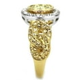 thumbnail image 4 of TK3704 - Two-Tone IP Gold (Ion Plating) Stainless Steel Ring with Top Grade Crystal  in Multi Color Size 5, 4 of 5