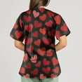 thumbnail image 6 of Women's Valentine's Day Scrub Top V Neck Cute Heart Printed Scrub Tops Valentine's Day Nursing Uniform Shirts Tops with Pockets, 6 of 6