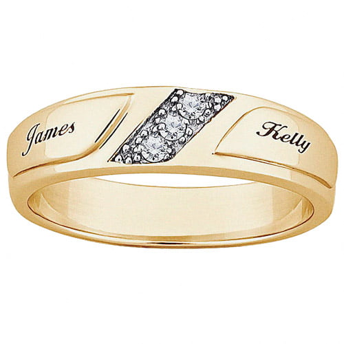 Personalized Planet - Personalized Women's CZ 10kt Gold Engraved Name ...