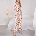thumbnail image 5 of Wukai Hand Drawn Strawberry Print Women's Pajama Set - Soft Long Sleeve Sleepwear for Comfort and Style-Small, 5 of 9