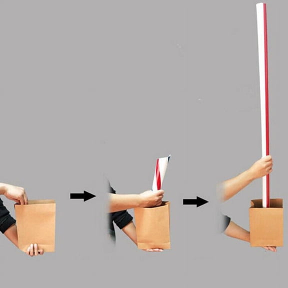 Appearing Stick - 1.3M Magic Tricks Magician Stage Street Illusions Gimmicks Mentalism Big Straw Appreaing From Paper Bag Magia