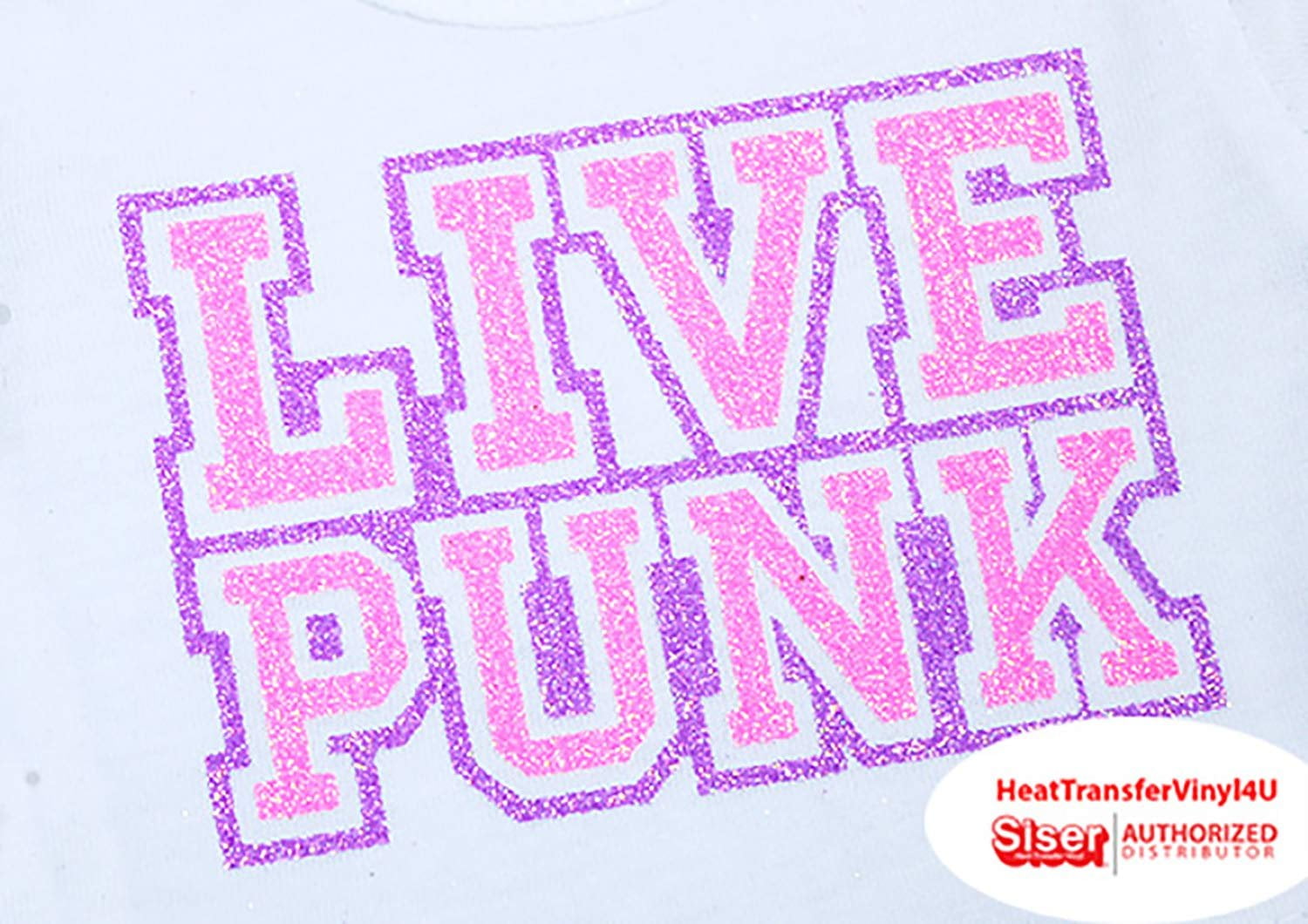 Siser Glitter Iron On Heat Transfer Vinyl 12 Inches Actl. Size 11.8" Neon Orange, 5 Yards
