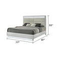 thumbnail image 3 of Glam Modern Style King Bed with LED headboard Made With Wood in White, 3 of 6