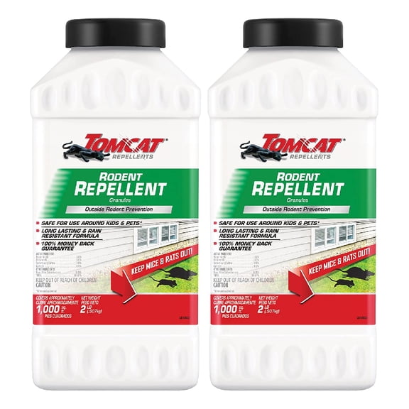 Tomcat Rodent Repellent Granules 2 lb Mice Rat Deter Rain Resistant, 2 Pack
