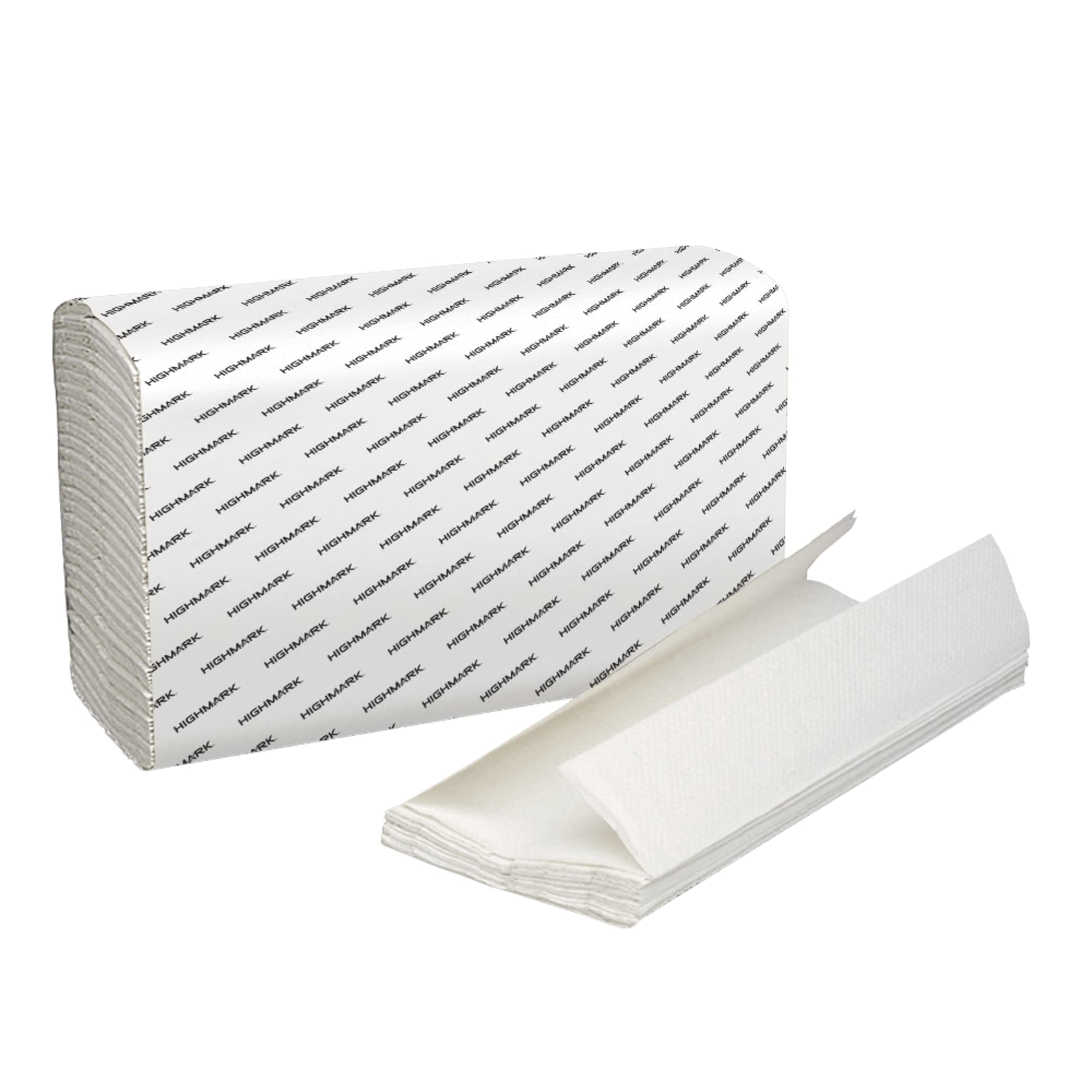 Highmark® 100% Recycled C-Fold Paper Towels, White, 150 Towels Per Pack, Case Of 16 Packs