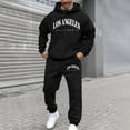 thumbnail image 2 of CONZONE Mens 2 Piece Sweatsuits Casual Men's Jogging Tracksuit Set Letter Graphic Pullover Hoodie Pants Sweat Suit for Men Cozy Fall Winter Athletic Track Suit Outfits, 2 of 4