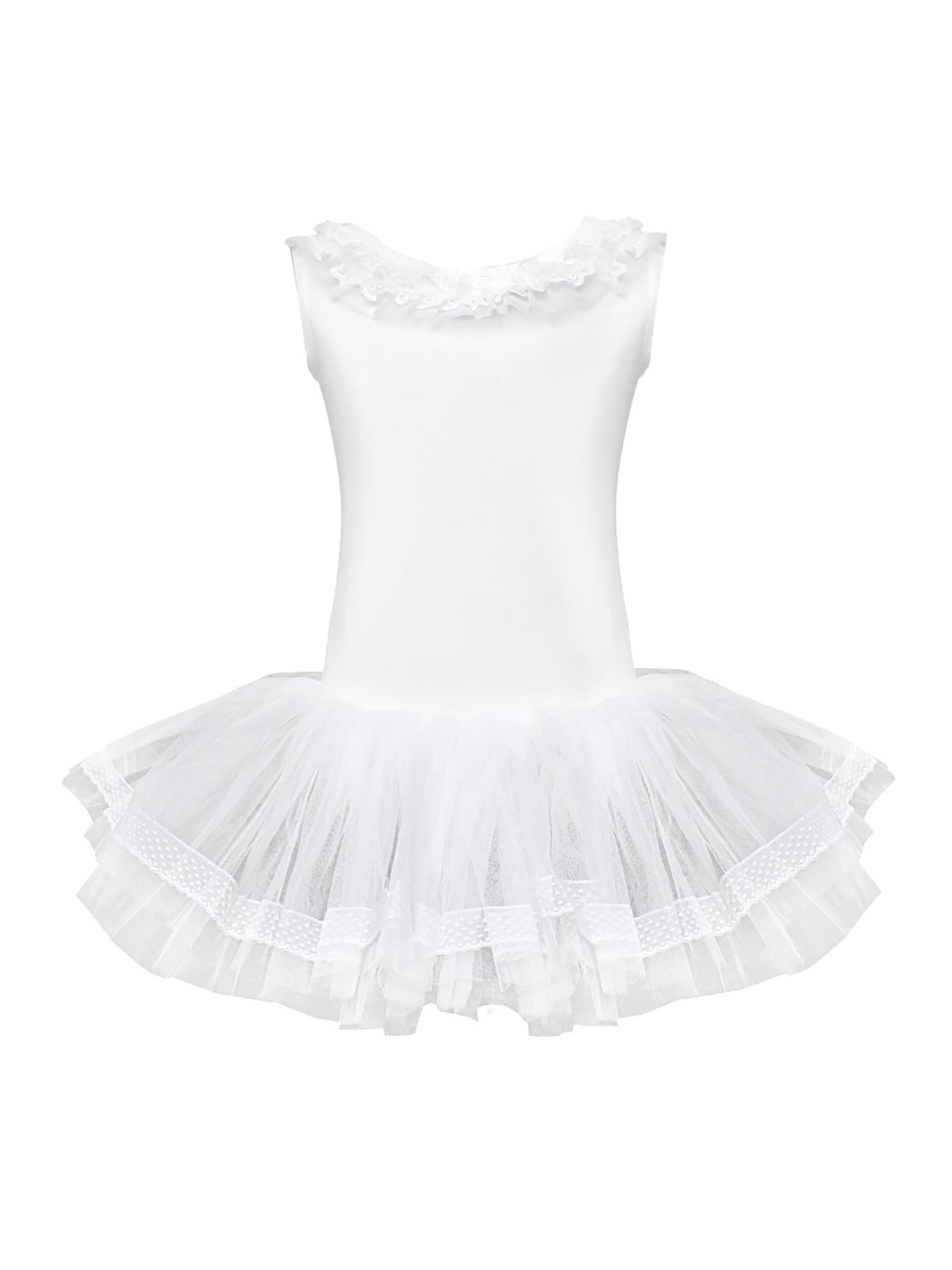 iEFiEL Girls Ballet Tutu Dress 3 Layers Dance Leotard Skirt Dress