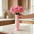 thumbnail image 5 of REGALWOVEN Tall Clear Plastic Bud Vase, Decorative Centerpiece for Wedding Home Decor Pink 2.8"L x 2.8"W x 7.9"H, 5 of 7