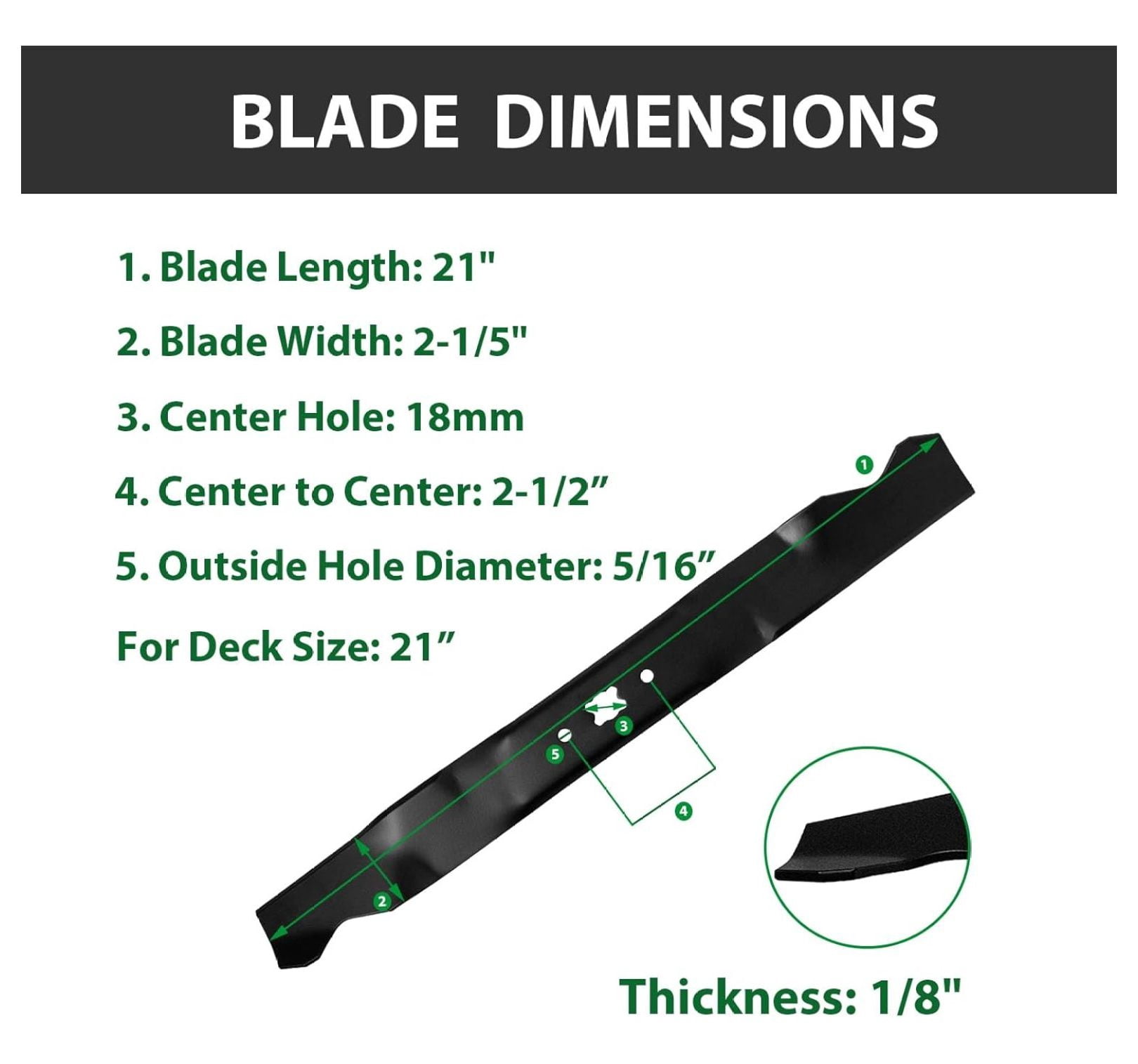 942-0741A Lawn Mower Mulching Blade Replace 742-0741 742-0741A 942-0741 for Troy Bilt TB280ES TB240 TB130 TB230 TB210 TB110 TB220 TB320 247 Series Push Mower (2 Pack) - 21" Deck