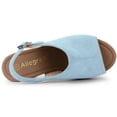 thumbnail image 4 of Sandalias Allegra K Punta Abierta Talón Abierto Plataforma Tacón Grueso Para Mujer Azul Cielo 38, 4 of 6