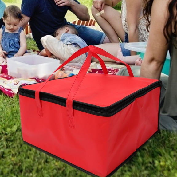 HOMEMAXS  2 Pcs Catering Food Warmers Insulated Bags for Delivery Red