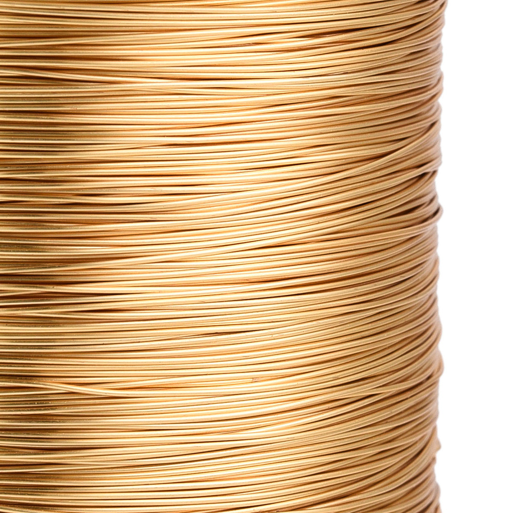 Round Copper Jewelry Wire Long-Lasting Plated Lead Free & Nickel Free & Cadmium Free Real 14K golden Plated 26 Gauge 0.4mm about 721.78 Feet(220m)/Roll