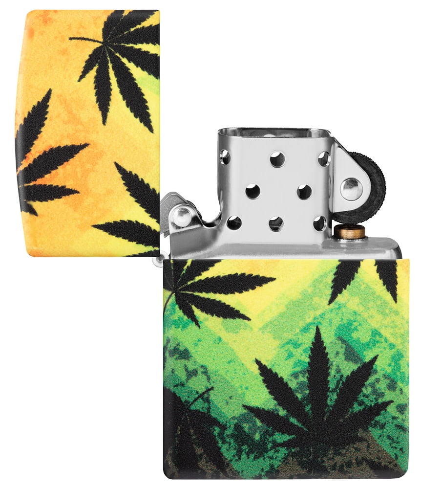 Zippo Cannabis Leaf 540 Color Design Pocket Lighter, Windproof, Refillable  - Walmart.com, image size:862x1000