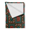 thumbnail image 2 of Ethnic Soft Flannel Fleece Throw Blanket, Ornament with Geometric Details Bohemian Cultural Design, Cozy Plush for Indoor and Outdoor Use, 50" x 60", Multicolor, by Ambesonne, 2 of 5