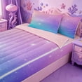 thumbnail image 3 of meiyoeat Pastel Star Pattern Zipper Full Size Comforter Sets with Fitted Sheet and 2 Pillowcases,Dreamy Print Zipper Bedding Set For Girl,Reversible,4 Pieces, 3 of 7