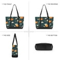 thumbnail image 6 of FORMRS Canvas Laptop Tote Bag for Women with 15.6" Computer Compartments Shoulder Handbag, Green Floral Oranges, 6 of 7