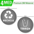 thumbnail image 2 of 4 Pack Recycle Logo and Trash can Sticker to Organize Your Trash - for Garbage containers and Recycle Bins - Premium Vinyl Decal (Grey, Medium), 2 of 8
