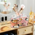 thumbnail image 6 of WOBOGO Dessert Penguin Pink Pattern Transparent Plastic Jar 2pcs Cotton Swabs Balls Pads Floss Stick Dispenser Bathroom Vanity Storage Organizer, 6 of 7