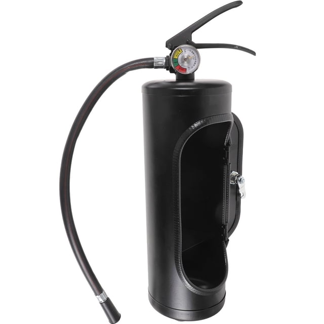 LEEYNEER Black Iron Fire Extinguisher Wine Cabinet for Storage Use with Creative Design and Large Capacity