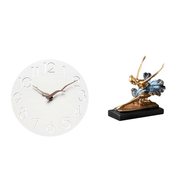 Reloj de pared,Reloj de pared decorativo para baño y dormitorio.,estatua de bailarina de ballet,Estatua de bailarina de ballet,figura de bailarina,Escultura de resina adorno figura arte moderno