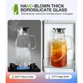 thumbnail image 4 of Luna&mantha Glass Pitcher  2 Liter 68oz Water With Lid And Spout Large Ice Tea Jug For Fridge Thick Drink Handle Juice Coffee Borosilicate Carafe Hot/cold Beverage, 4 of 7