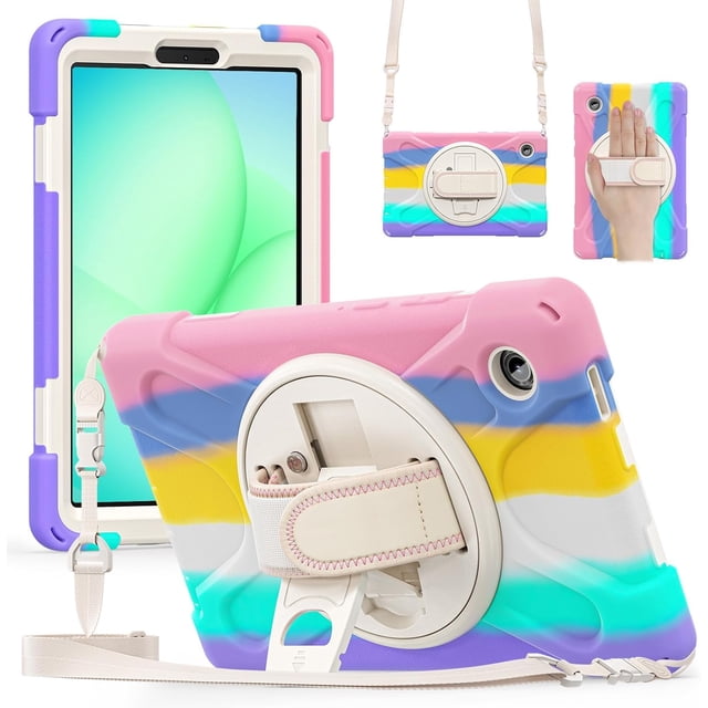 Funda para Samsung Galaxy Tab A11 de 8,7 pulgadas (2025) y Galaxy Tab A9 de 8,7 pulgadas (2023),funda protectora infantil a prueba de golpes con portalápices, correa de mano giratoria de 360 grados