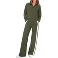 thumbnail image 3 of Women 2 Piece Outfits Airport Travel Vacation Sweatsuits Wide Leg Pants Lounge Set 2025 Fashion Clothes, 3 of 10