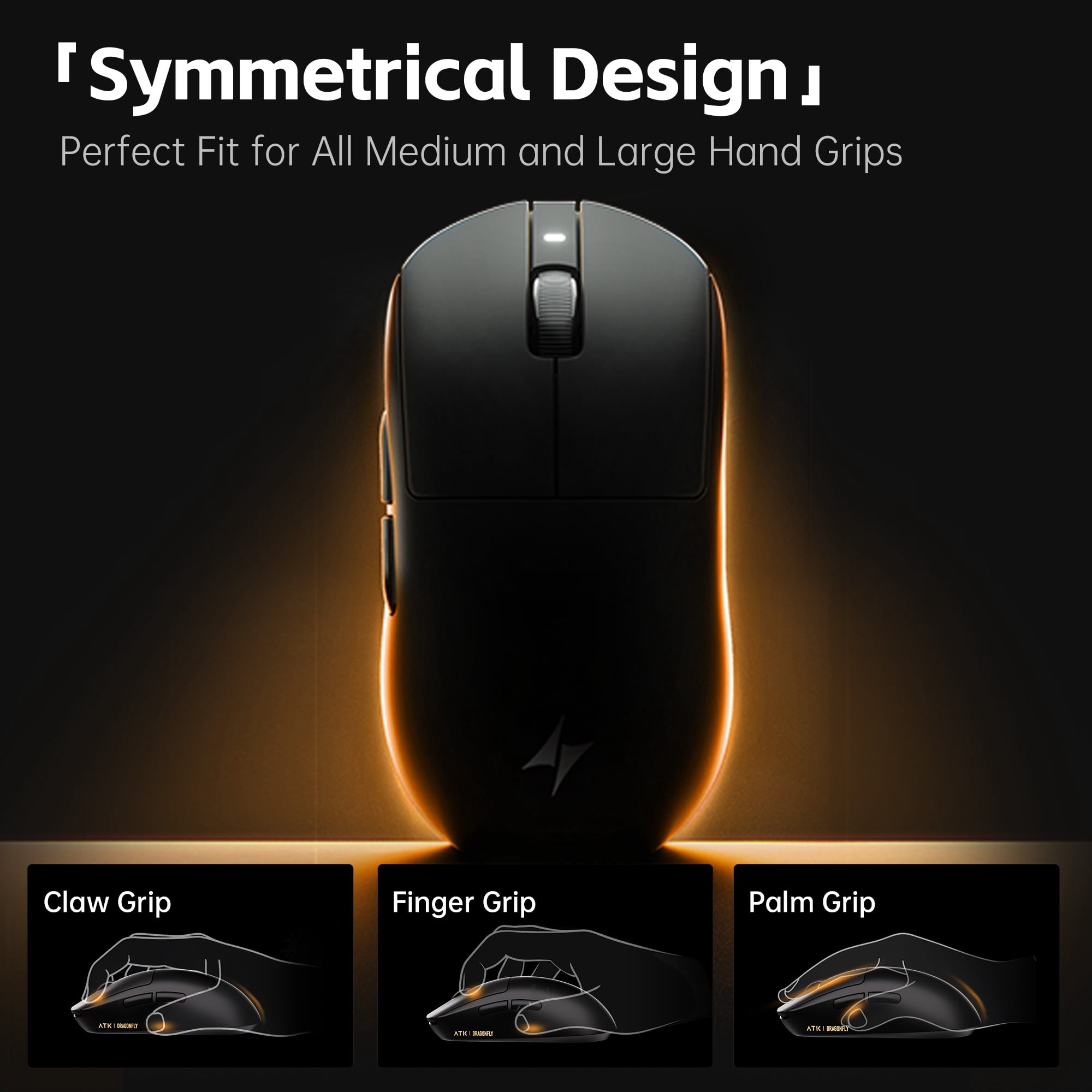 ATK Dragonfly A9 Pro Max Wireless Gaming Mouse, PAW3395 Ultra Sensor, 53g Lightweight, 200h Battery Life, Compatible with PC, Mac