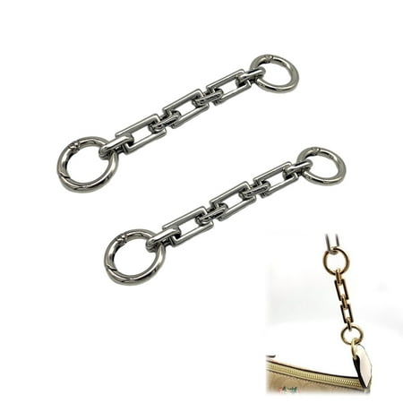 2pcs Purse Strap Extender Bag Extender Chain Oblong Shape Replacement Purse Chain Extender Bag Charms for Crossbody Bag Purse Shoulder Handbags-White color