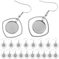 thumbnail image 4 of 20 Pcs Base de Lunette Boucles d'Oreilles DIY Métal Pendentif Boucles d'Oreilles Base Vierge Pendentif Métal Vierge Plateaux Crochets Boucles d'Oreilles, 4 of 8