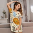 thumbnail image 3 of Pofeuu Animals Print Women's Loose Fit Short Sleeve Nightgown, Comfortable Sleep Dress for Women, Casual Lounge Sleepwear, Soft Cotton Sleep Dress, 3 of 6