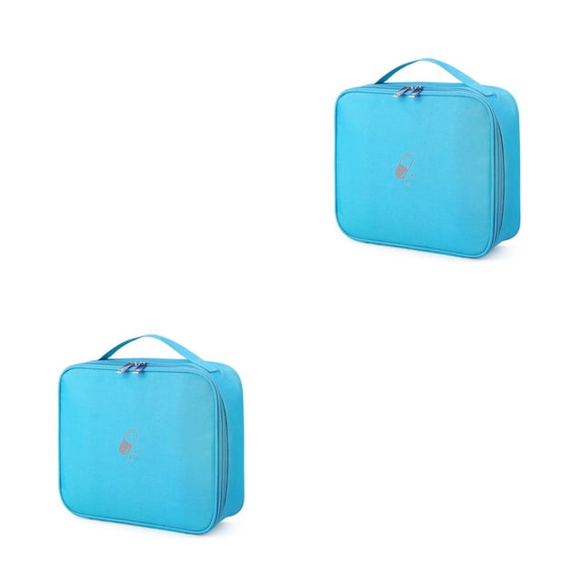 jesticaly Medical Kit Indoor Emergency First Aid Box Capacity Storage Bag Home Boxes Travel Outdoors Student Pill Accessory Blue Large Size 2Set