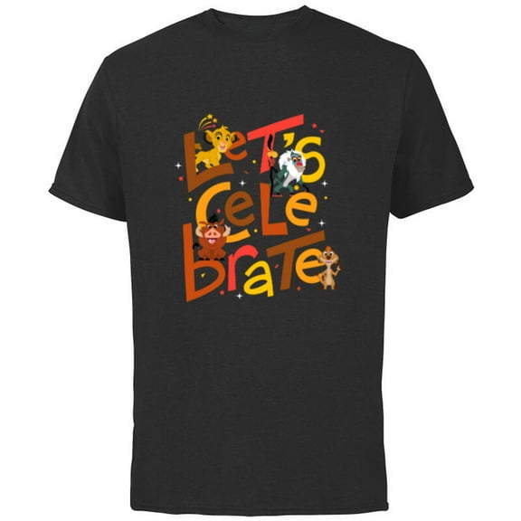 Disney 100 Anniversary The Lion King Let’s Celebrate D100 - Short Sleeve Cotton T-Shirt for Adults - Customized-Charcoal