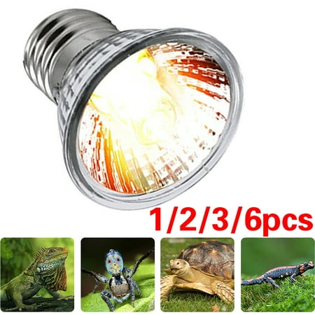 

1/2/3/6pcs Reptile Lamp 25W/50W/75W UVA+UVB 3.0 E27 Pet Heat Lamp Bulb Turtle Basking UV Light Bulbs Amphibians Lizards Temperature Controller