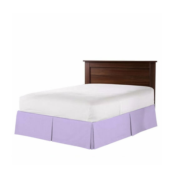 The Great American Store Easy on/Easy Off Double Brushed Easy-Stretch Design Fade Resistance Microfiber 15-Inch Drop Length Pleated Bed Skirt - Full (Solid, Lavender)