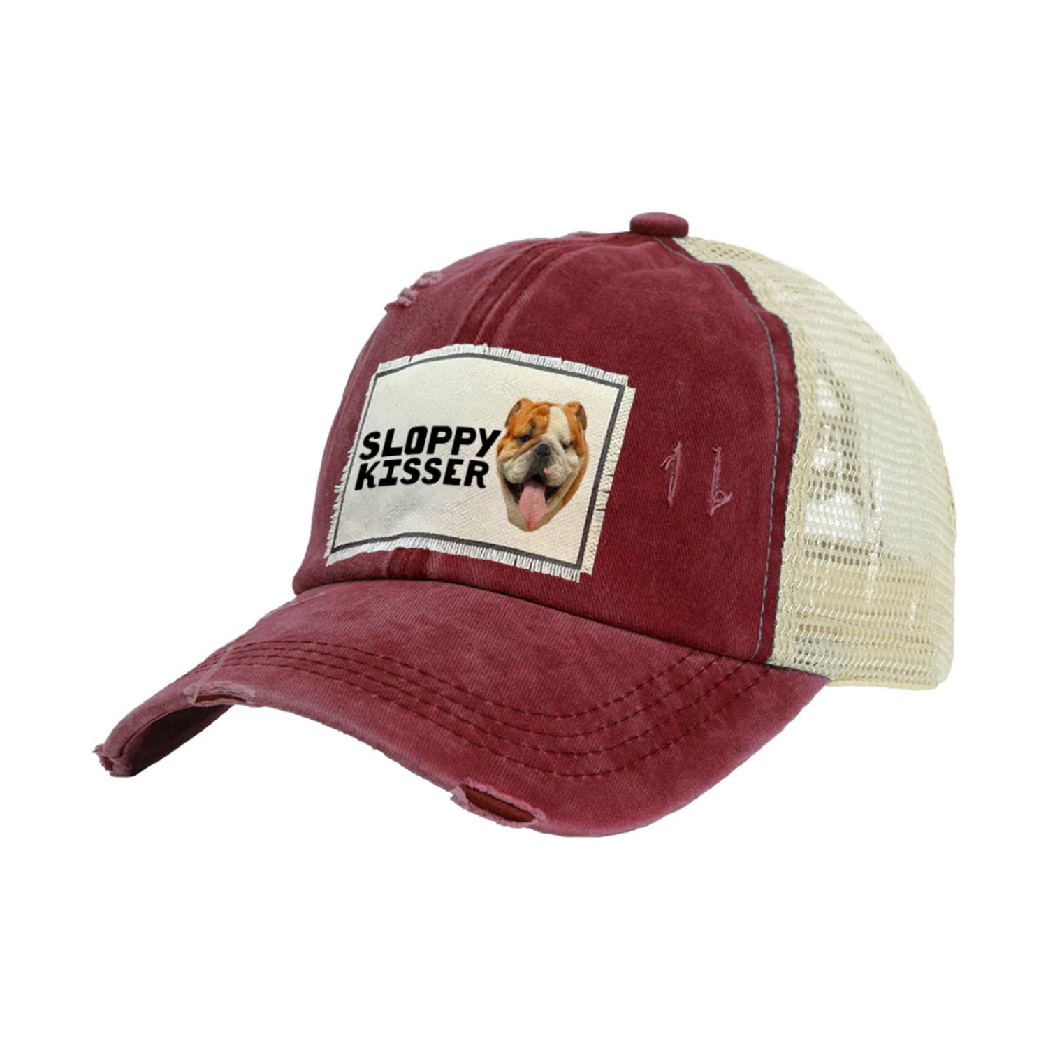 Sloppy Kisser Dog Vintage Distressed Trucker Adult Hat