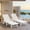 White, variant on Harbweb 4 Pack Outdoor Chaise Lounge with Wheels & Cup Holder, All Weather 5-Position Adjustable HDPE Patio Chair, Teak