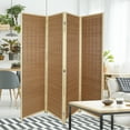 thumbnail image 6 of Hofitlead 4 Panel Bamboo Room Divider, 6 FT Tall Folding Privacy Screen, Portable Freestanding Wall Divider for Room,(Brown), 6 of 7