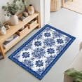 thumbnail image 2 of Entryway Rug 2'x3', Boho Blue Southwest Kitchen Runner Rugs Non-Slip Carpet Mats, Ethnic Western Geometric Abstract Bedside Rugs Runners Washable Floor Carpet for Bathroom Laundry Room, 2 of 8