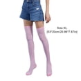 thumbnail image 4 of Qarigey Pack de 2 calcetines a rayas talla grande hasta el muslo transpirabilidad únicos cómodos cálidos fáciles de combinar sin medias rosa blanco Type3 NO3 Qarigey AP008874-22, 4 of 6